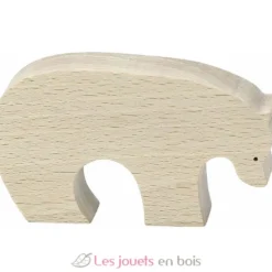 Ours brun Pompon beige bois naturel Vilac