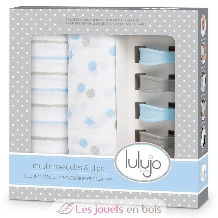 Pack de 2 maxi langes + clips - Lulujo