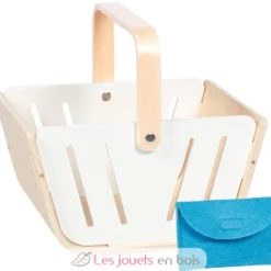Panier de courses en bois avec porte-monnaie en feutrine - Goki