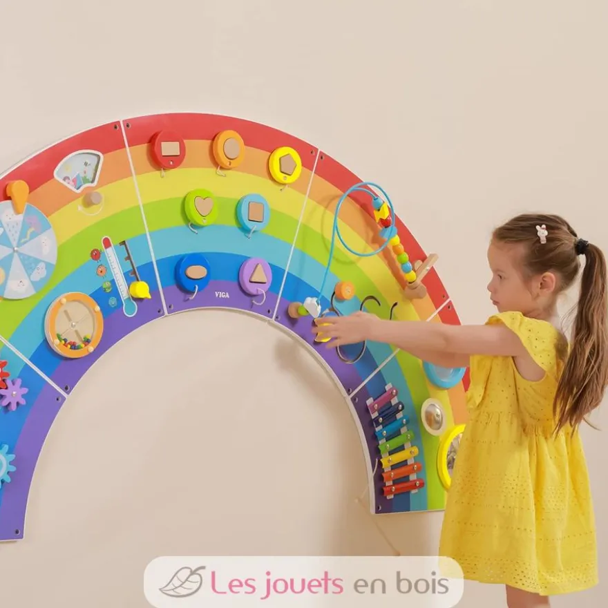 Panneau d'activités mural Arc-en-ciel - Viga Toys