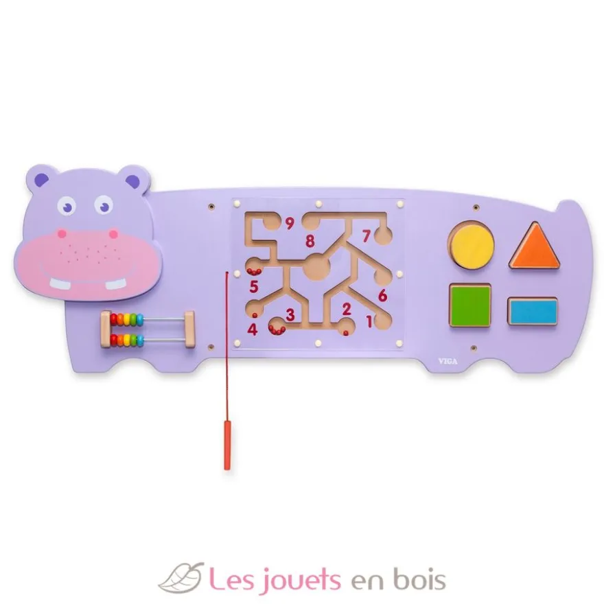 Panneau d'activités mural Hippopotame - Viga Toys