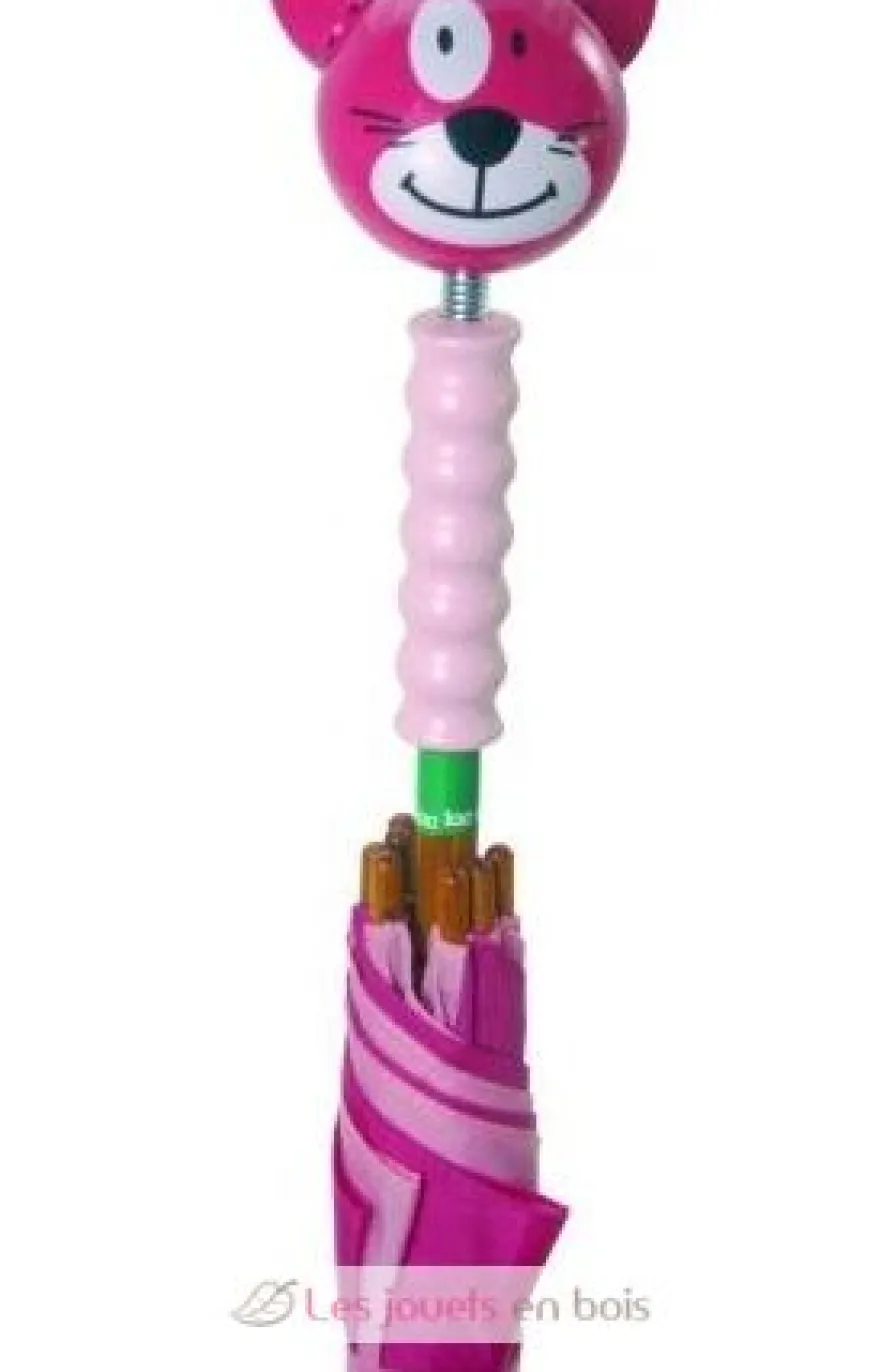 Parapluie Sacha le chat - rose - Vilac