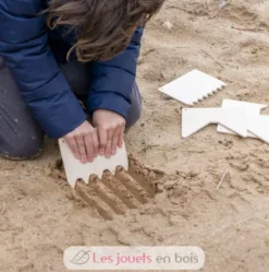 5 peignes à sable en bois - Speelbelovend