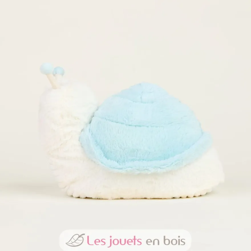 Peluche Bouillotte Escargot blanc et bleu - Warmies