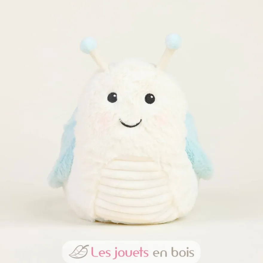 Peluche Bouillotte Escargot blanc et bleu - Warmies