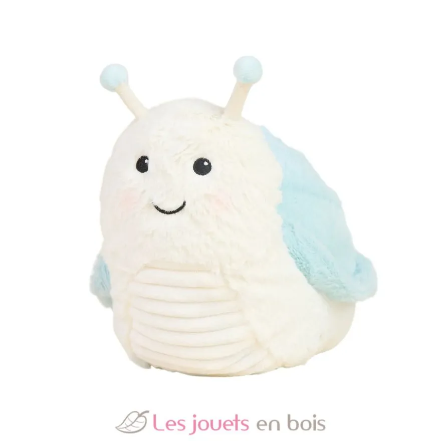 Peluche Bouillotte Escargot blanc et bleu - Warmies