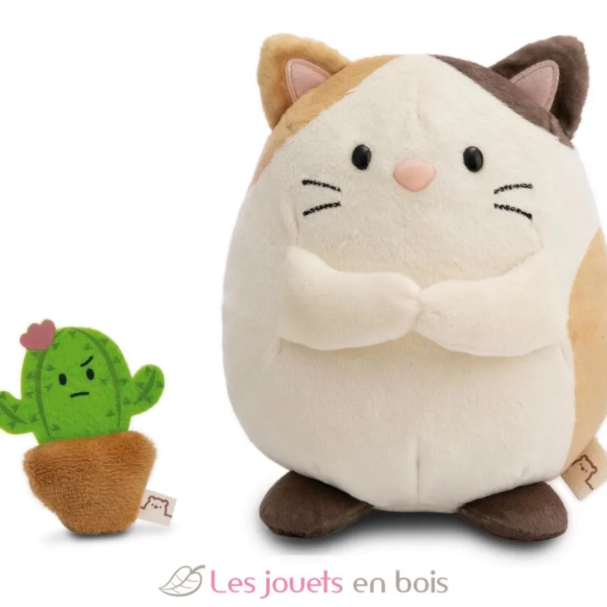 Peluche Chat Angy 16 cm avec son cactus - Nici