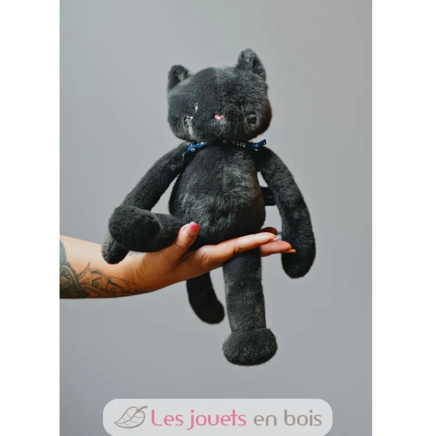 Peluche Chat Méloé gris anthracite 37 cm - Maïlou Tradition
