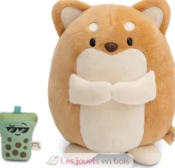 Peluche Chien Hiro 16 cm avec un bubble tea - Nici