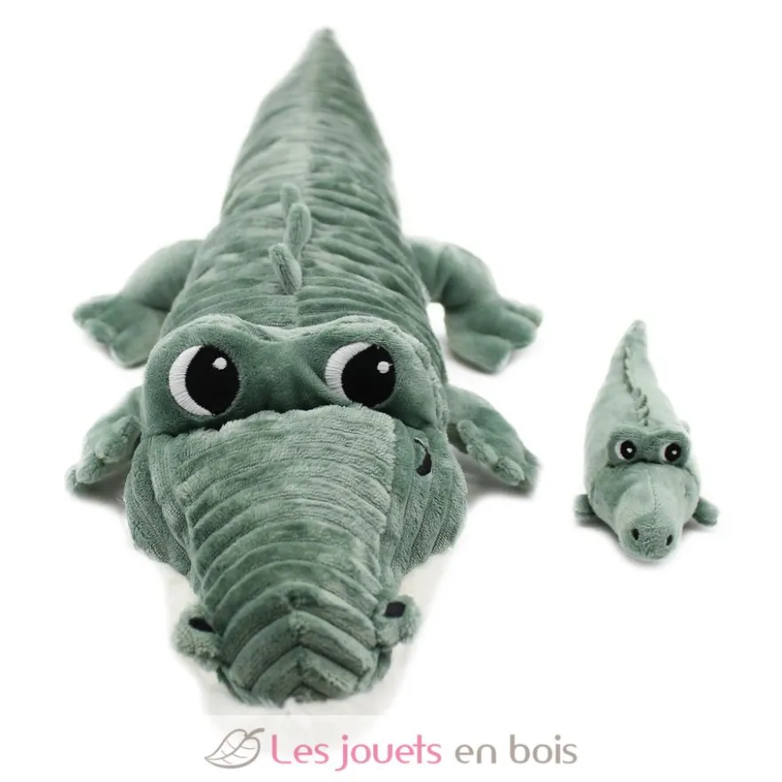 Peluche crocodile maman et son bébé vert - Les Déglingos