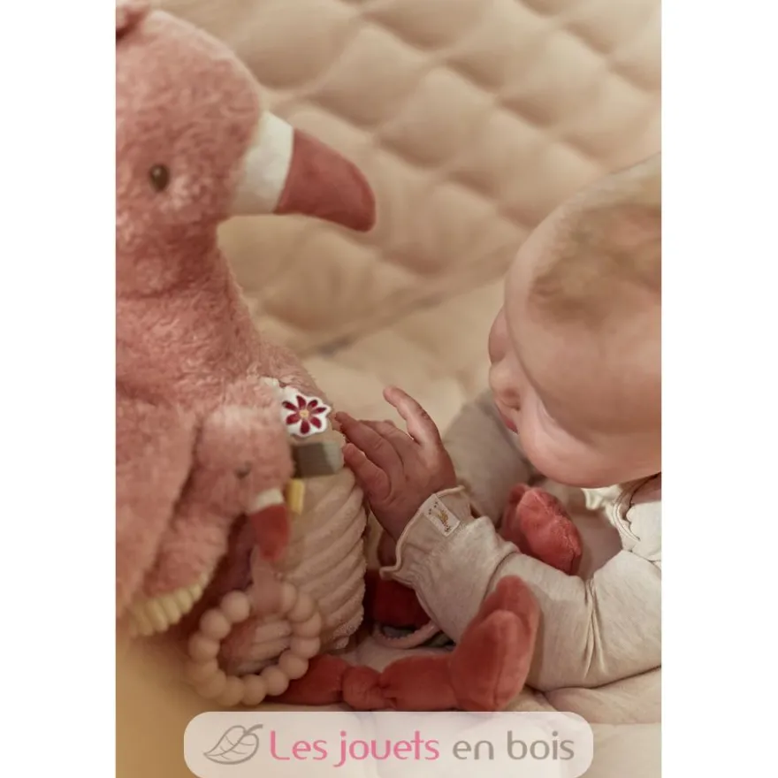 Peluche d'activités Flamant rose Safari Friends - Dès la naissance - Little Dutch