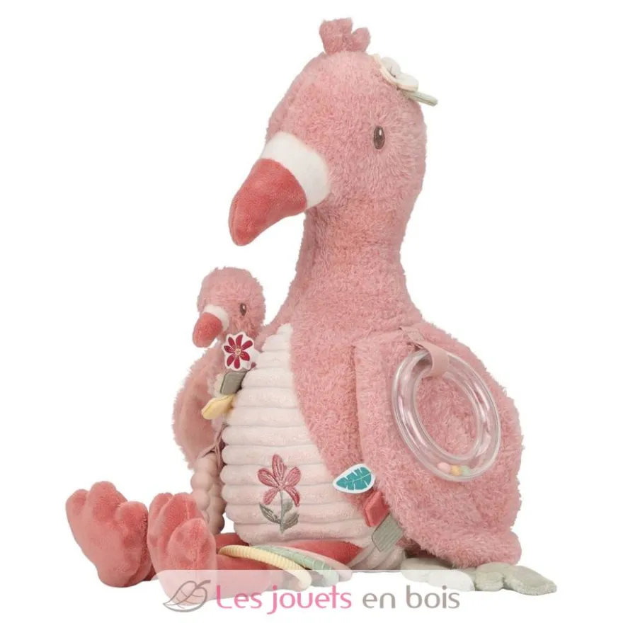 Peluche d'activités Flamant rose Safari Friends - Dès la naissance - Little Dutch
