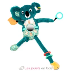 Peluche d'activités nomade Berlingos le koala bleu vert - Les Déglingos