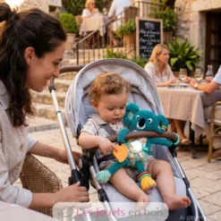 Peluche d'activités nomade Berlingos le koala bleu vert - Les Déglingos
