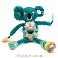 Peluche d'activités nomade Berlingos le koala bleu vert - Les Déglingos