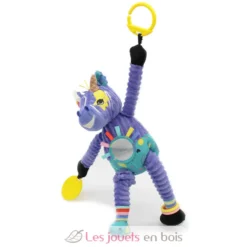 Peluche d'activités nomade Kiprokos le zèbre violet - Les Déglingos