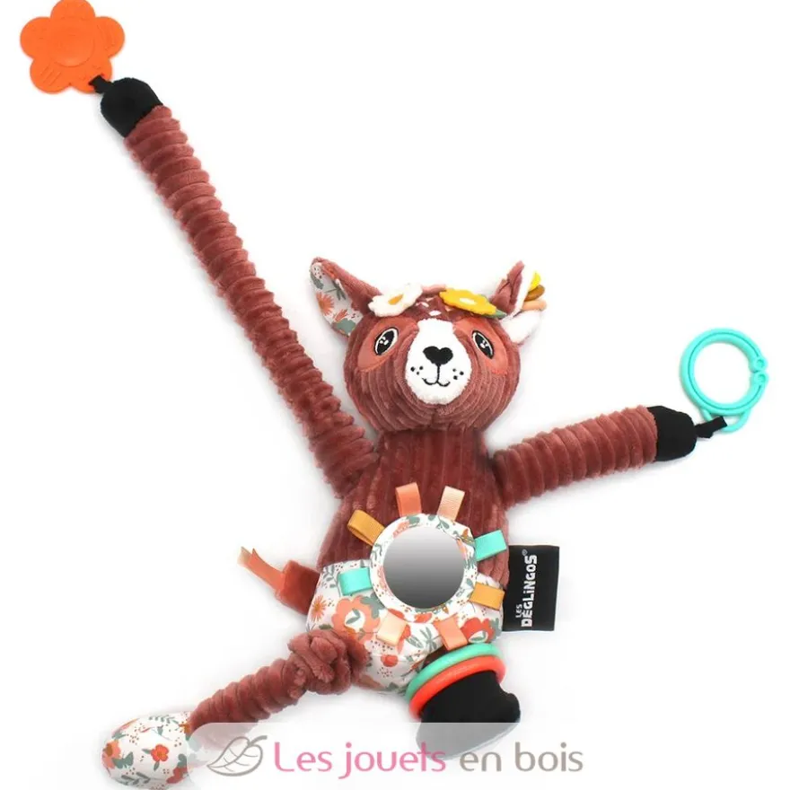 Peluche d'activités nomade Mélimélos la biche terracota - Les Déglingos