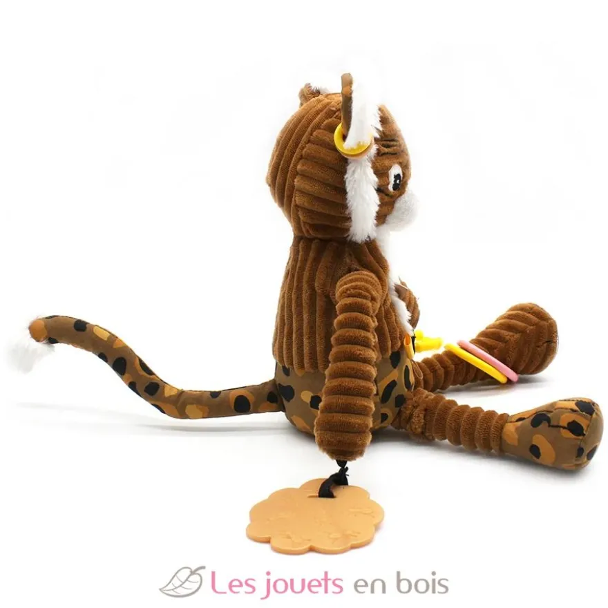 Peluche d'activités nomade Speculos le tigre marron - Les Déglingos