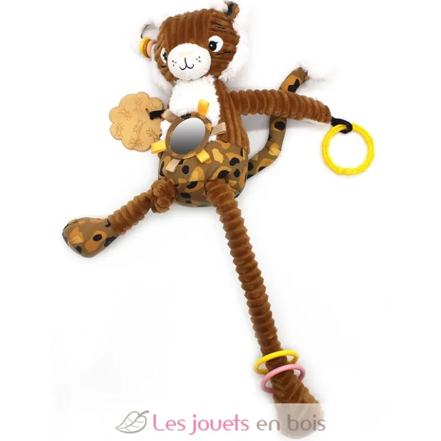 Peluche d'activités nomade Speculos le tigre marron - Les Déglingos
