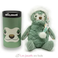 Peluche en boîte Grand Simply Chillos le paresseux vert - Les Déglingos