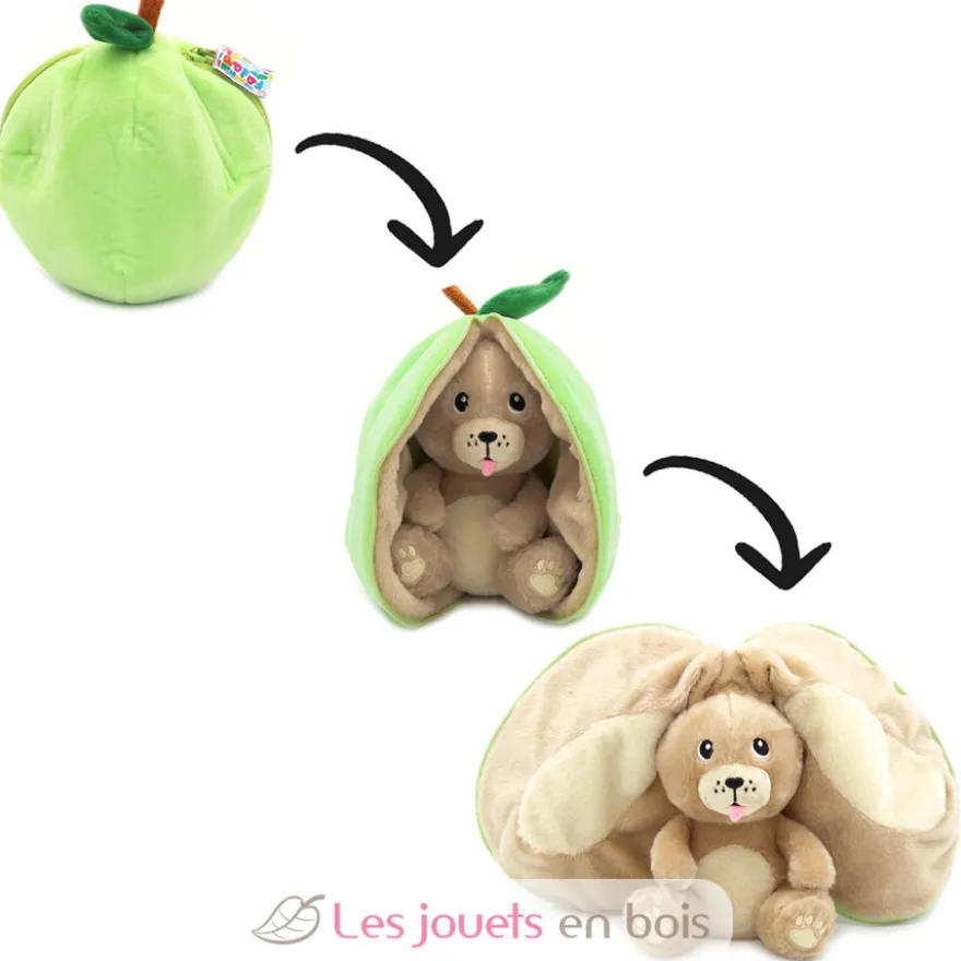Peluche Flipetz Chien Pomme verte - Les Déglingos