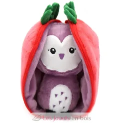 Peluche Flipetz Chouette Fraise rouge - Les Déglingos