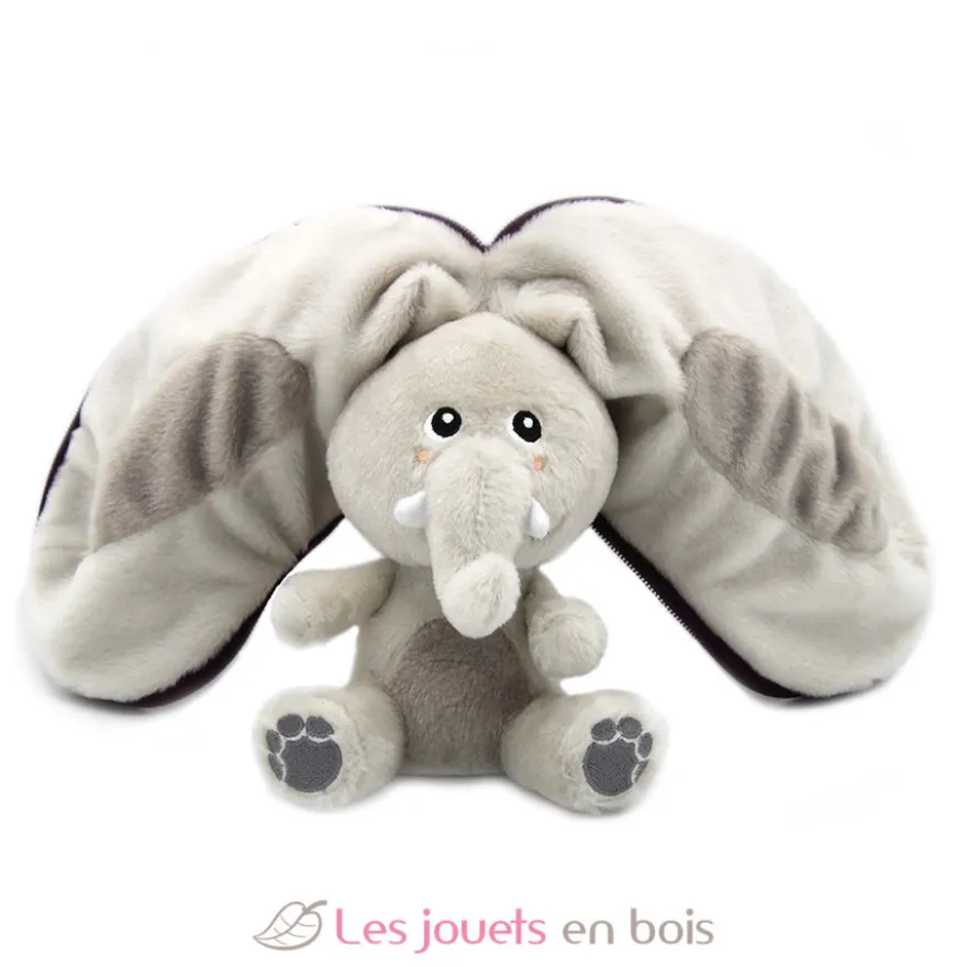 Peluche Flipetz Eléphant Aubergine violette - Les Déglingos