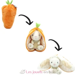 Peluche Flipetz Lapin Carotte orange - Les Déglingos