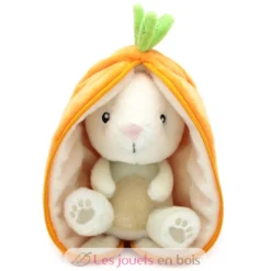 Peluche Flipetz Lapin Carotte orange - Les Déglingos