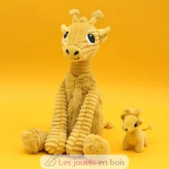 Peluche girafe maman et son bébé moutarde - Les Déglingos