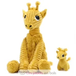 Peluche girafe maman et son bébé moutarde - Les Déglingos