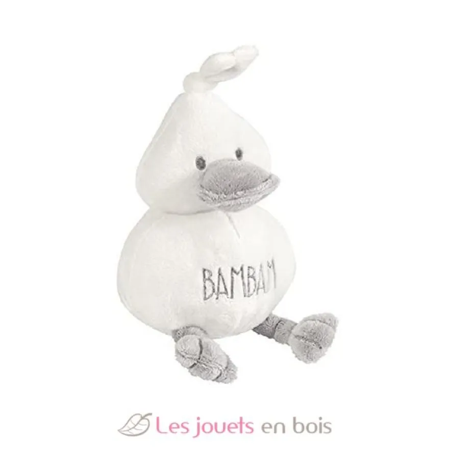 Peluche hochet canard gris - Bambam
