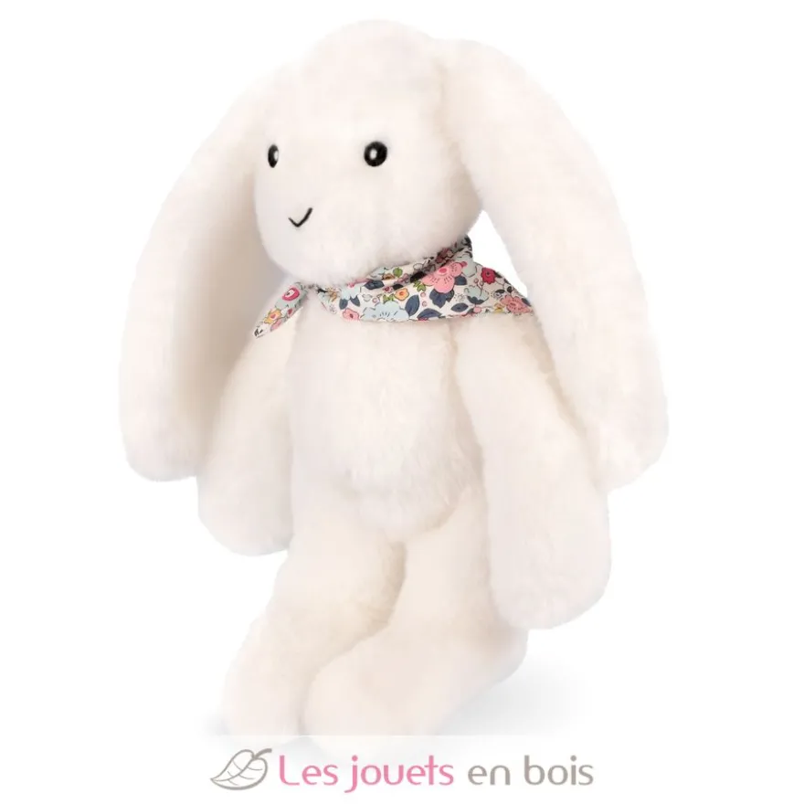 Peluche Lapin Fleurette blanc 25 cm - Doudou et Compagnie