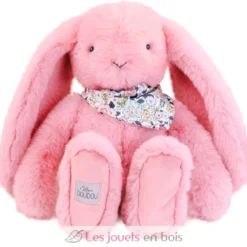 Peluche Lapin Fleurette rose 35 cm - Doudou et Compagnie