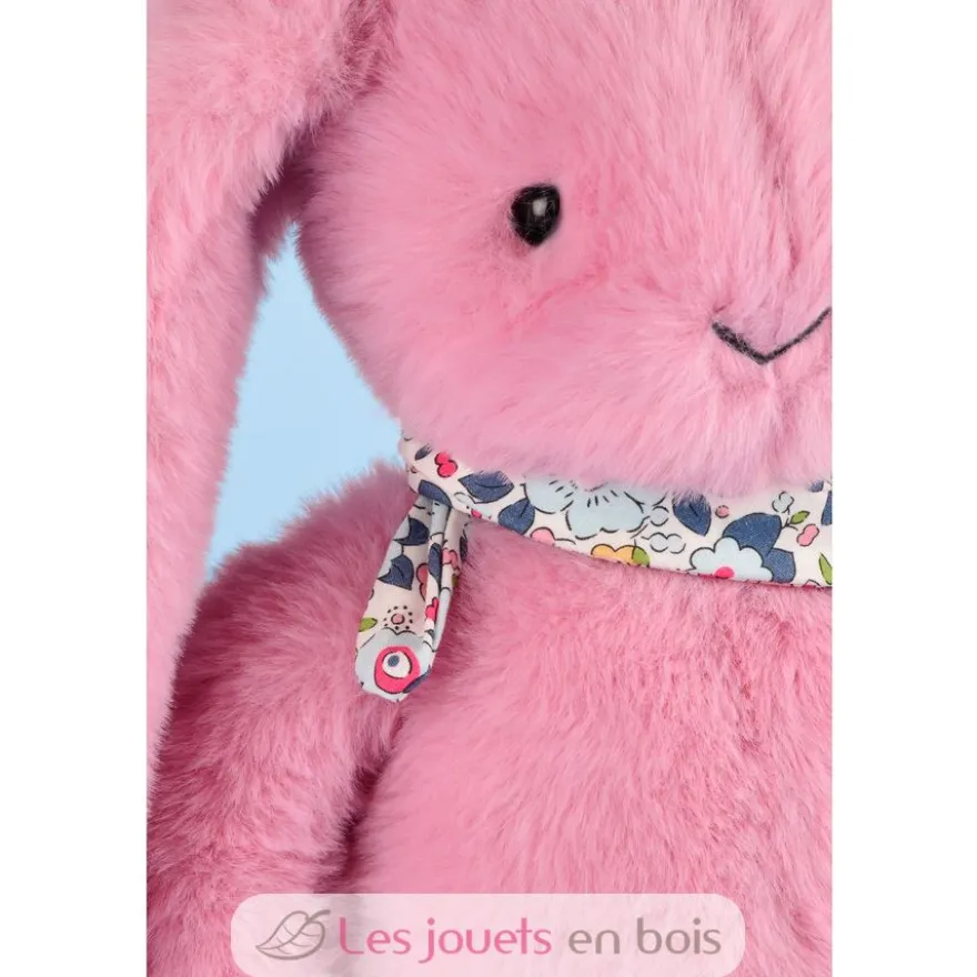 Peluche Lapin Fleurette rose 35 cm - Doudou et Compagnie
