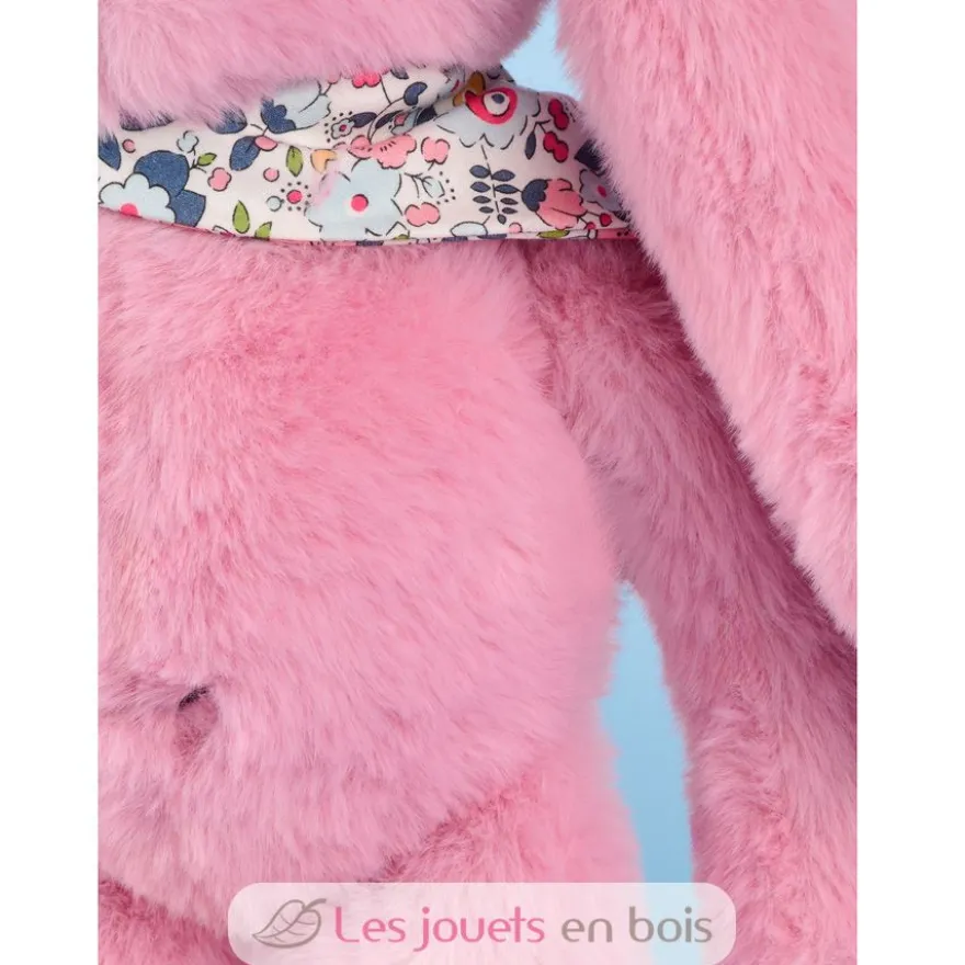 Peluche Lapin Fleurette rose 35 cm - Doudou et Compagnie