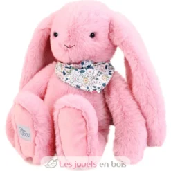 Peluche Lapin Fleurette rose 35 cm - Doudou et Compagnie