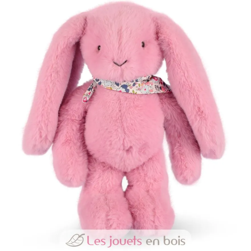 Peluche Lapin Fleurette rose 35 cm - Doudou et Compagnie