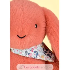 Peluche Lapin Fleurette terracotta 35 cm - Doudou et Compagnie