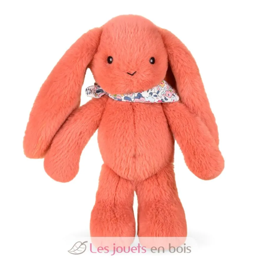 Peluche Lapin Fleurette terracotta 25 cm - Doudou et Compagnie
