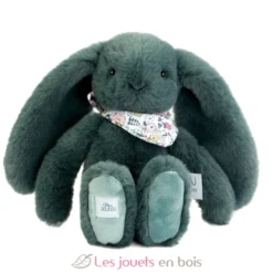 Peluche Lapin Fleurette vert eucalyptus 25 cm - Doudou et Compagnie