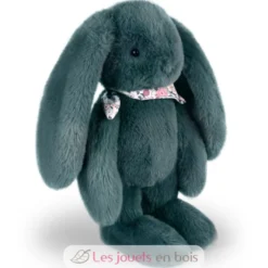 Peluche Lapin Fleurette vert 35 cm - Doudou et Compagnie