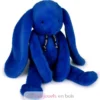 Peluche Lapin Méloé bleu électrique 37 cm - Maïlou Tradition