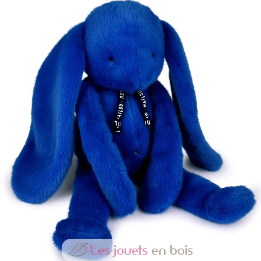 Peluche Lapin Méloé bleu électrique 37 cm - Maïlou Tradition
