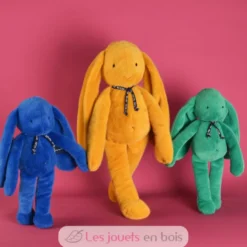 Peluche Lapin Méloé bleu électrique 37 cm - Maïlou Tradition