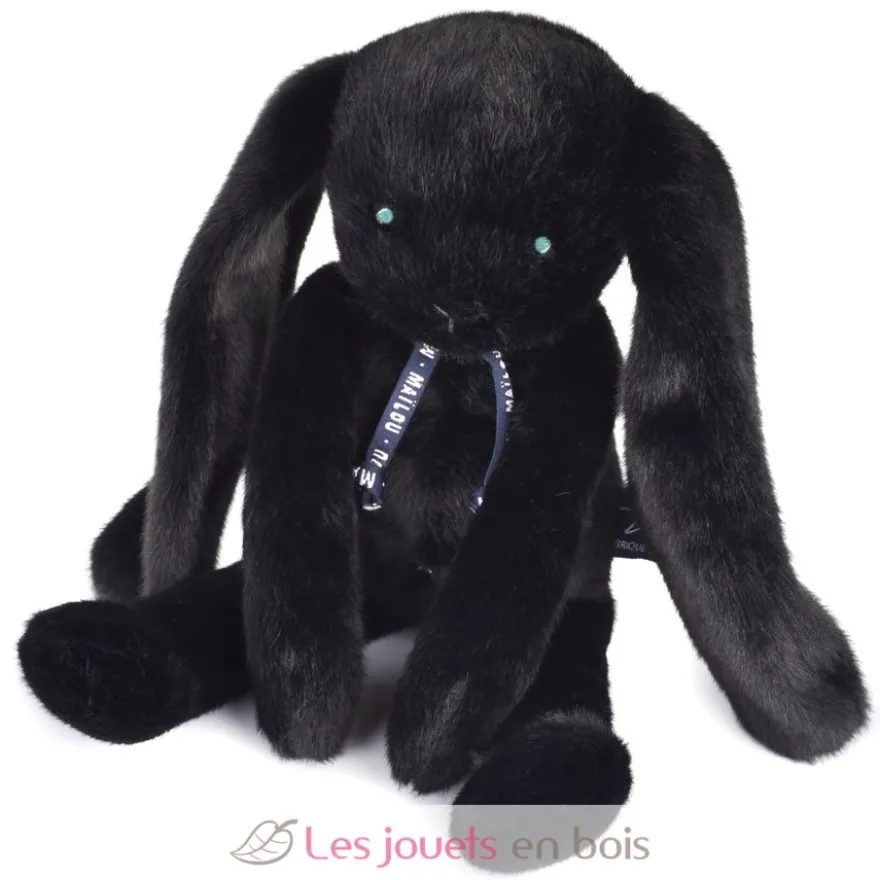 Peluche Lapin Méloé noir 37 cm - Maïlou Tradition