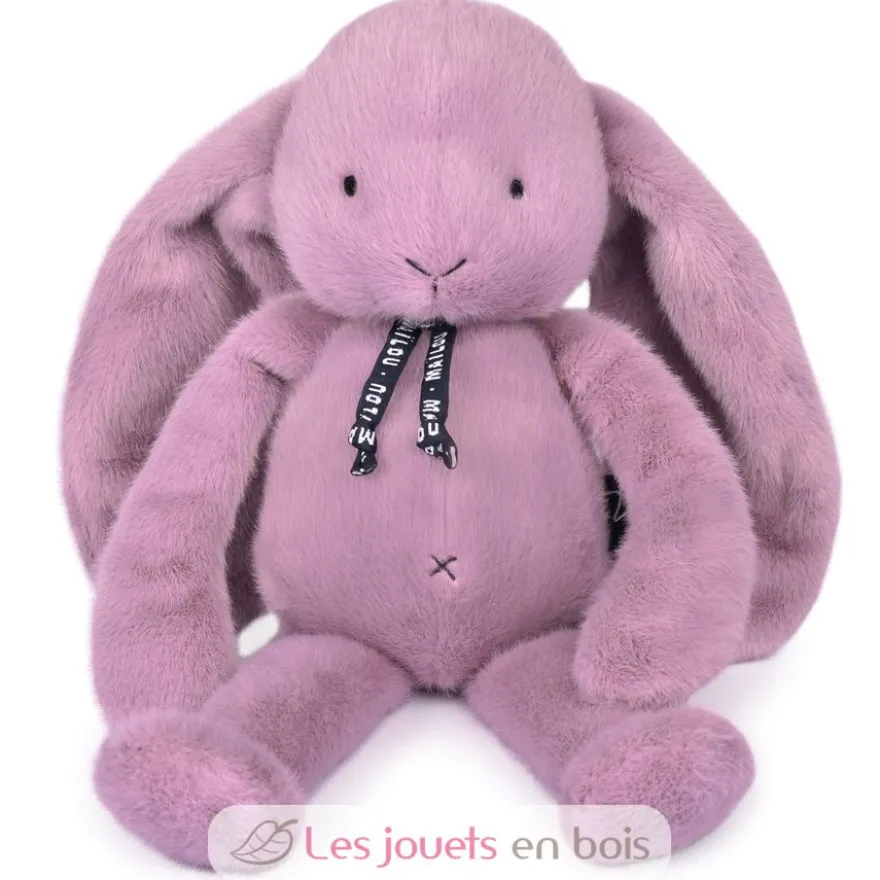 Peluche Lapin Méloé parme guimauve 37 cm - Maïlou Tradition