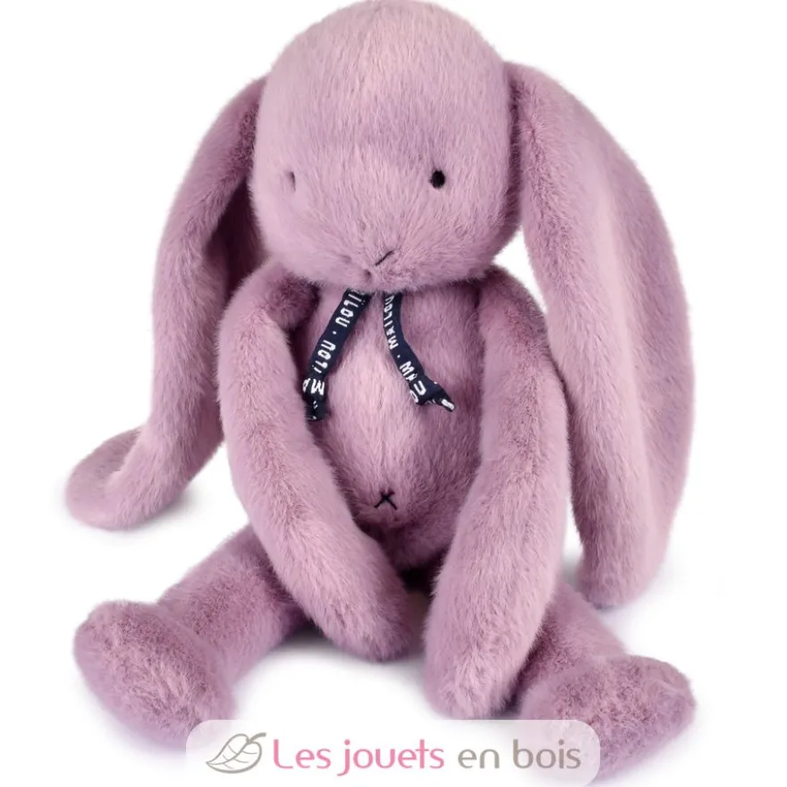 Peluche Lapin Méloé parme guimauve 37 cm - Maïlou Tradition