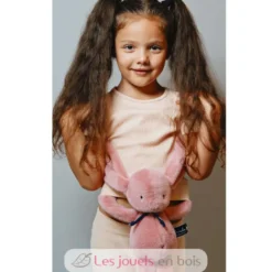 Peluche Lapin Méloé rosée 37 cm - Maïlou Tradition