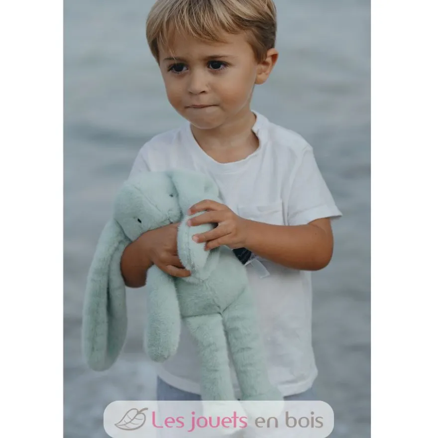 Peluche Lapin Méloé vert sauge 37 cm - Maïlou Tradition